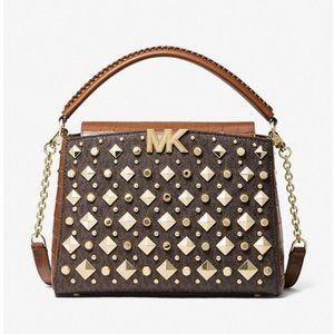MICHAEL KORS Karlie Medium Studded Logo Satchel
